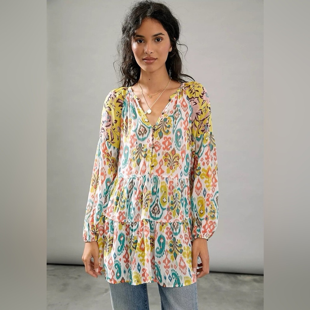 Anthropologie Maureen Babydoll Tunic Multicolor